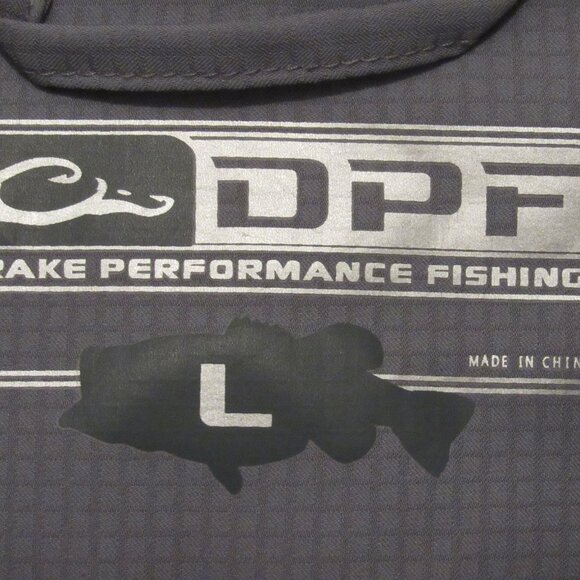 Drake Performance Fishing Shirt Men Large Breatable Vented Lightweight Gray - Picture 8 of 10